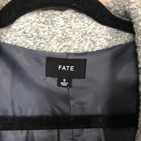 Fate Grey / Black Paneled Wool Coat Size S - Picture 5 of 7
